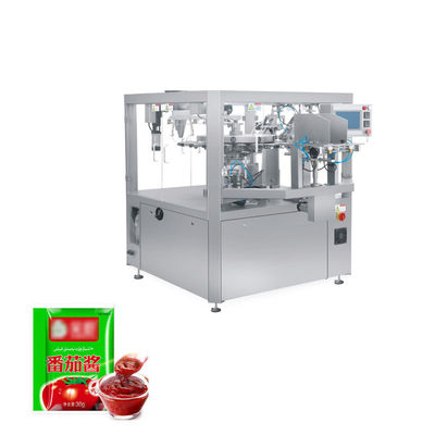 WG210 Máy đóng gói túi xách nước sốt tự động SUS304 Hệ thống PLC cấu hình vật liệu