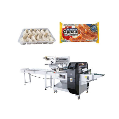 Thức ăn đông lạnh hffs máy bọc dòng chảy ngang thân thép không gỉ Được trang bị chương trình PLC