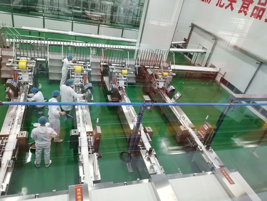 Đường đóng gói tự động Máy đóng gói khoai tây chiên giòn Đường đóng hộp tự động và Lưu phẳng SUS304